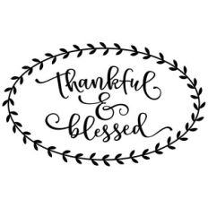 thankful and blessed oval phrase