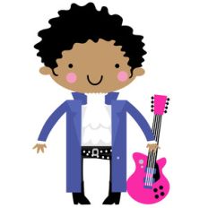 80's pop - rocker pink guitar