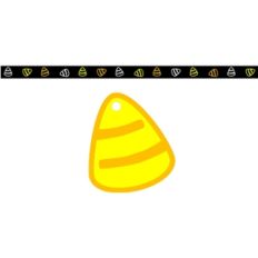 candy corn border and tag