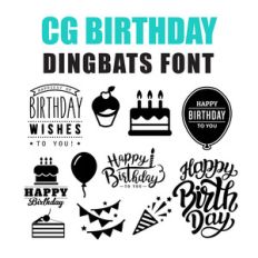 cg birthday dingbats font