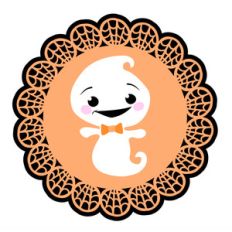 web doily with little ghost