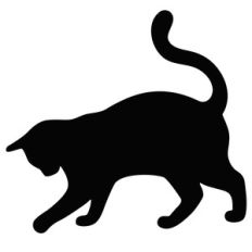 playing cat silhouette