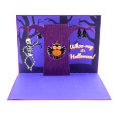 halloween owl popup card