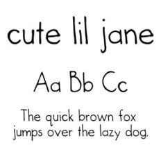 cg cute lil jane font