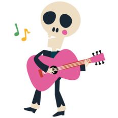 dancing skeleton - guitar player