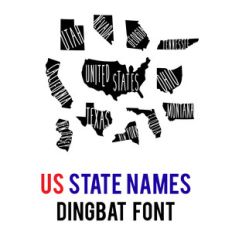 50 state names dingbat font