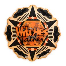 witches gather 7x7 round card