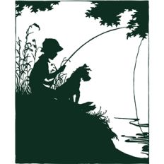 boy and dog fishing