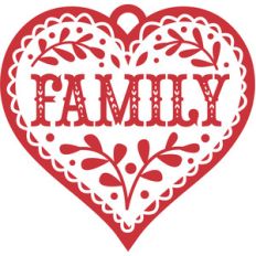 nordic family heart christmas ornament