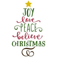 joy love peace christmas words tree