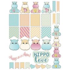 hippopotamus planner stickers