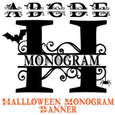 pn halloween monogram banner