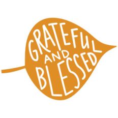fall leaf grateful and blessed