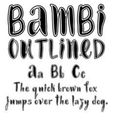 cg bambi outlined font