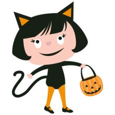 happy halloween cat girl