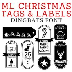 ml christmas tags and labels dingbats