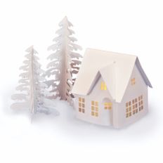 3d tea light village tudor house