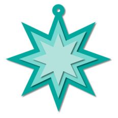 layered starburst tag