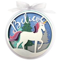 believe unicorn christmas holiday ornament