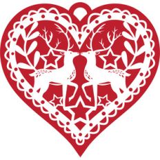 nordic heart holiday ornament