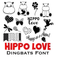hippo love dingbats font