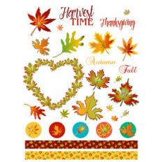 fall leaves planner stickers