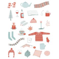 hygge cosy sticker set