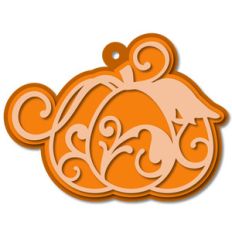 layered flourish pumpkin tag