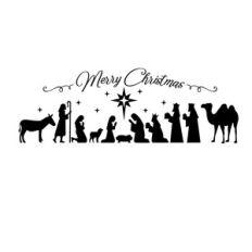 full nativity merry christmas