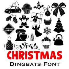 christmas dingbats font
