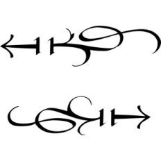 flourished monogram arrows