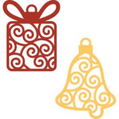 gift and bell christmas ornament