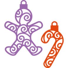 gingerbread man and sugar cane christmas ornament
