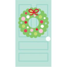 door wreath - milk and cookies
