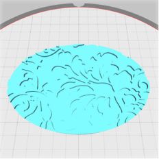 lid for oval box with damask pattern