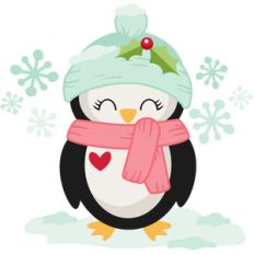 girl christmas penguin