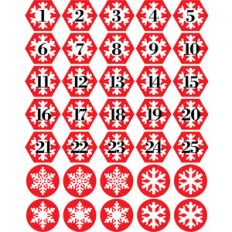 advent snowflake numbers planner stickers