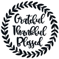 grateful thankful blessed leafy wreath