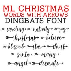 ml christmas words with arrows dingbats