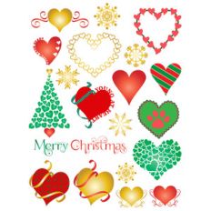christmas heart planner stickers