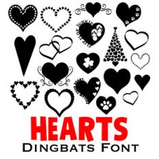 hearts dingbats font