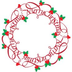 merry christmas flourished wreath