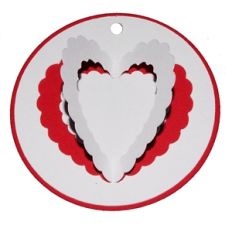 3d cutout tag - scalloped heart