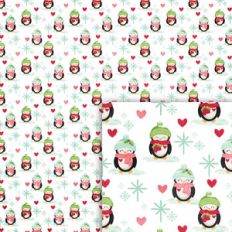 winter penguins background paper