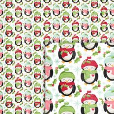 winter penguins background paper