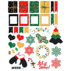 christmas snow planner stickers