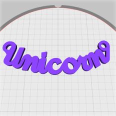 unicorn word pendant