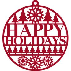 happy holidays ornament tag