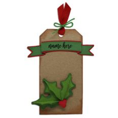 holly gift tag