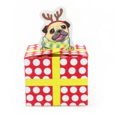 pug puppy christmas present box